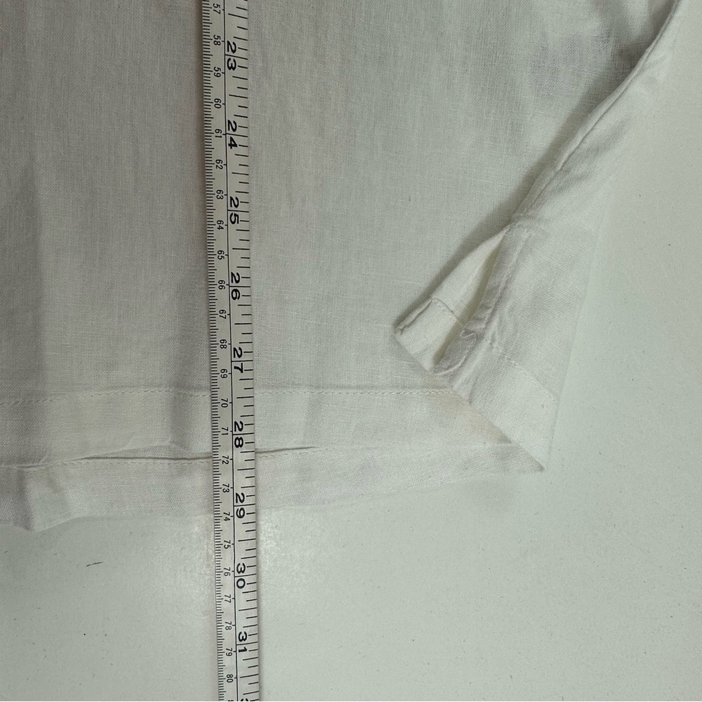 NWT Cotton On Oversized Linen Mixed Button Shirt Women’s 12 Short Sleeve - Picture 6 of 7